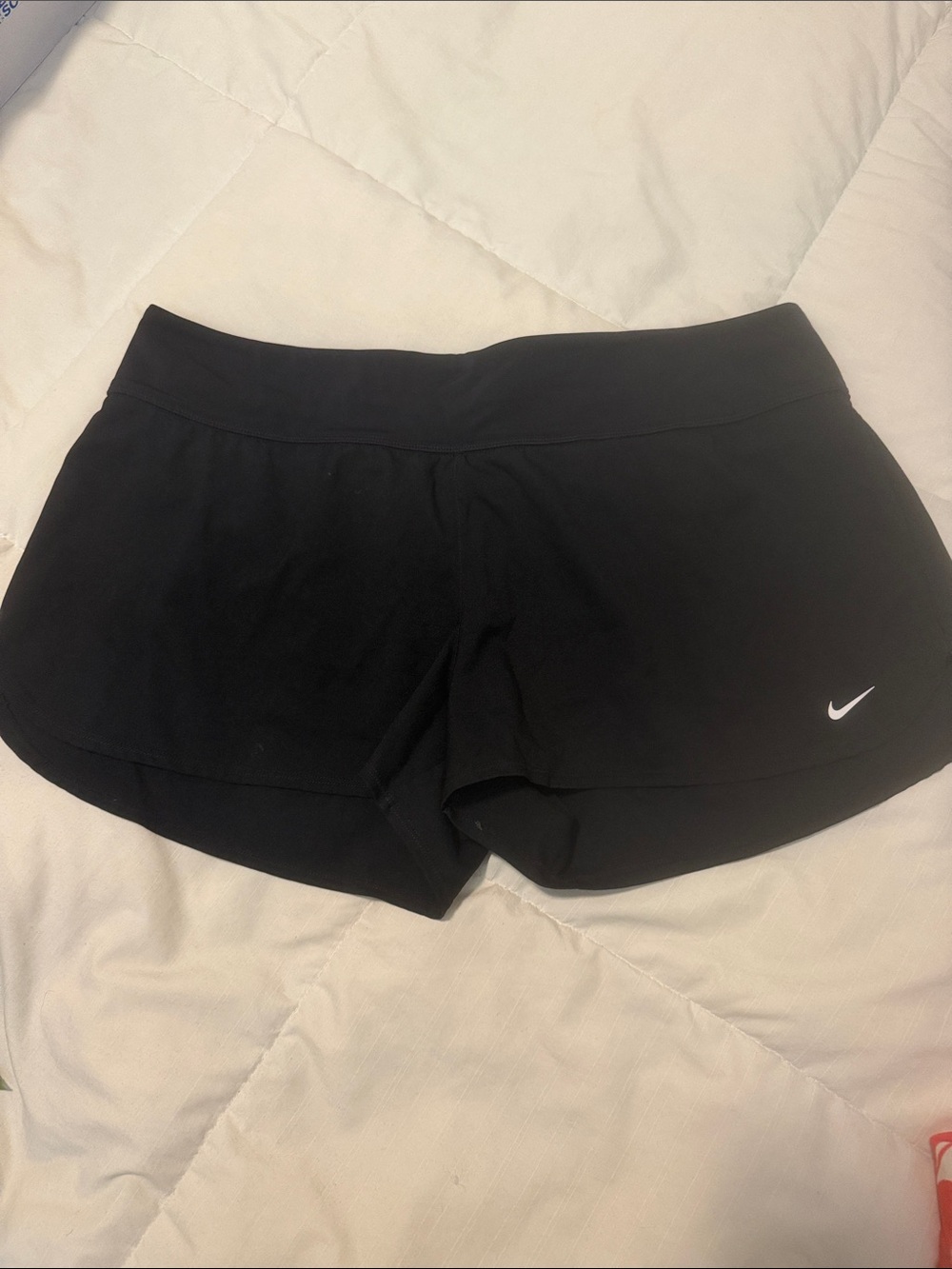 Nike Black Women’s Athletic Shorts with White Swoosh